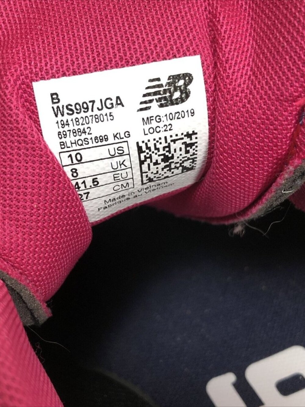 Size 10 Women New Balance 997S WS997JGA Navy, Magenta, grey, camel - Picture 8 of 11